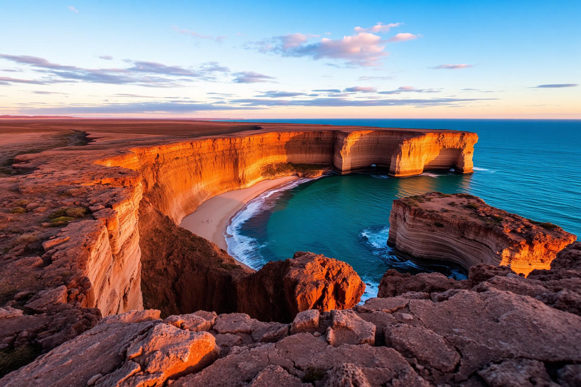 Eyre Peninsula coastline at golden hour